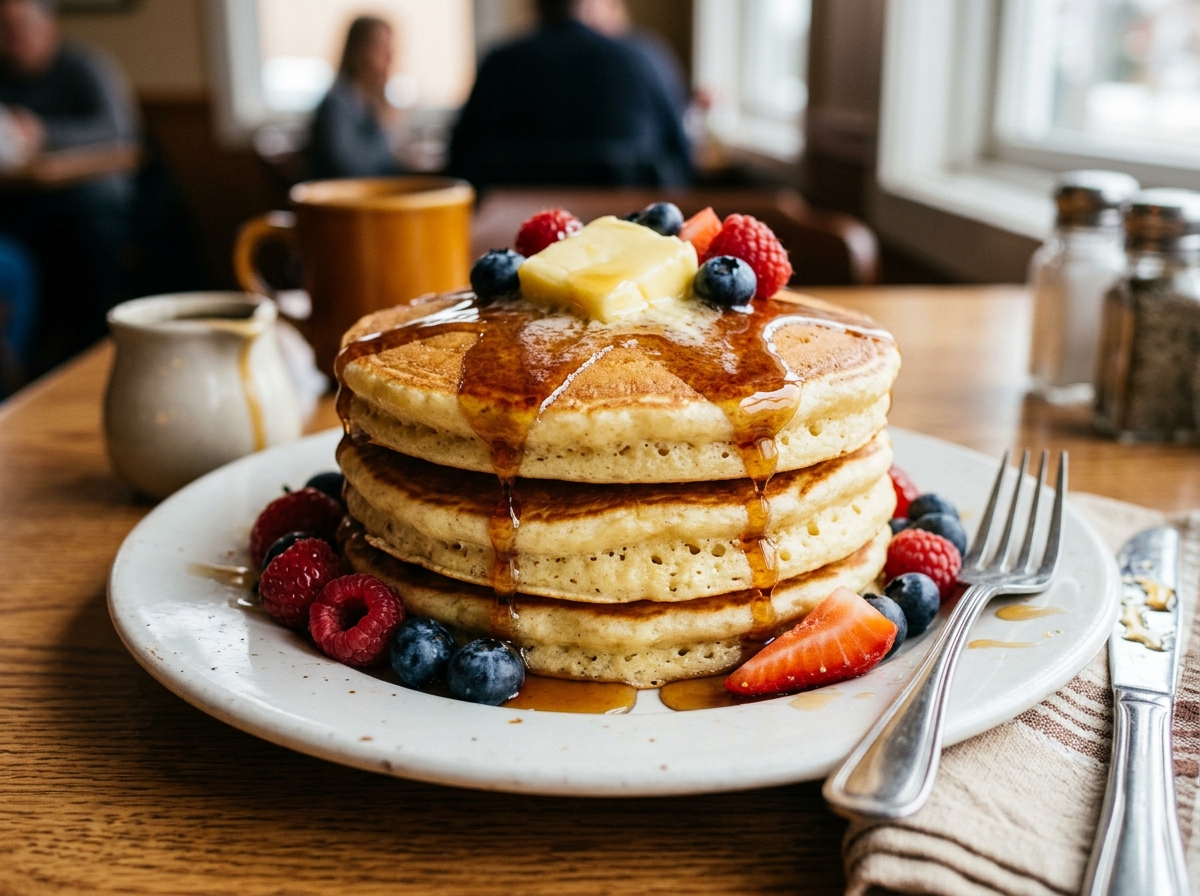 Fluffy Buttermilk Pancake Stack